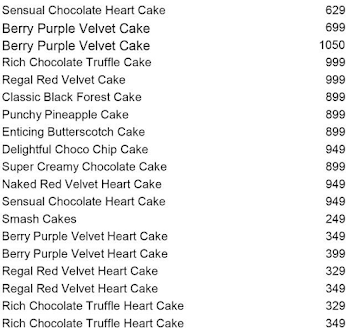 WarmOven Cake & Desserts menu 