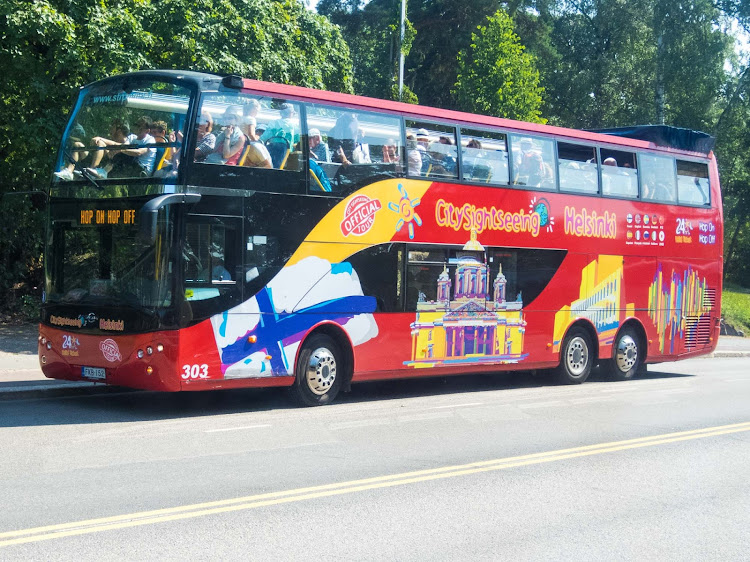 A City Sightseeing bus in Helsinki, Finland. 