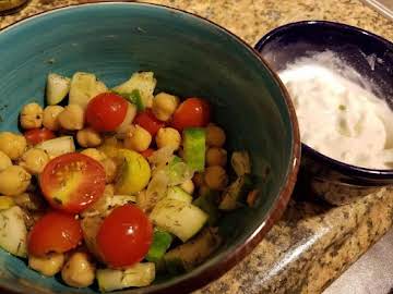 Greek Chick Pea Pita Filling and Yogurt Sauce