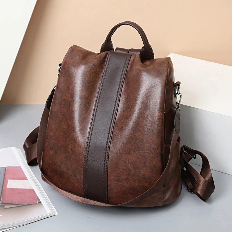 Women's Fashion Soft Leather Backpack, designed for comfort and style. Perfect for everyday use, easily carry your essen