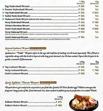 Biryani Brothers menu 