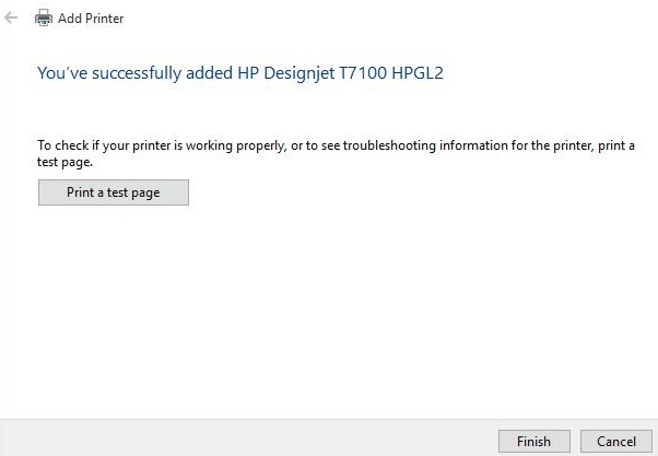 add hp design jet printer to pc