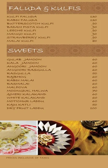 Agra Sweets Banjara menu 