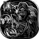 Noir crâne thème grim reaper icon