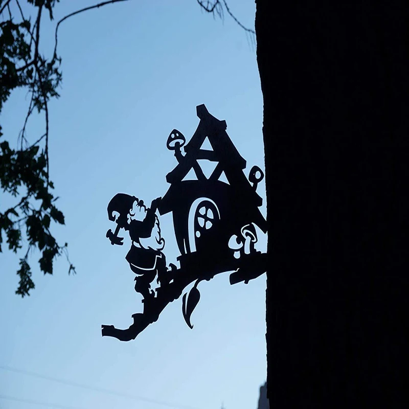Goblin metalen silhouet tuin decoratie Boerderij decoratie Tuinbeelden Buitenkunst Origineel en weerbestendig voor de tuin