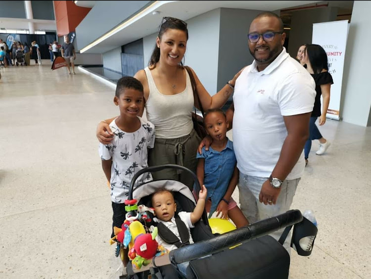 Lowellan West, his wife Cleo and their son Hudson-Blu. The two other children, Cohen and Willow O'Neal West, are from his previous marriage.