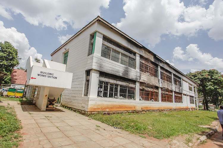 The building at Pumwani Maternity Hospital that was burnt down in February of 2023