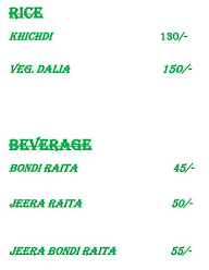 Mom Parathas menu 2