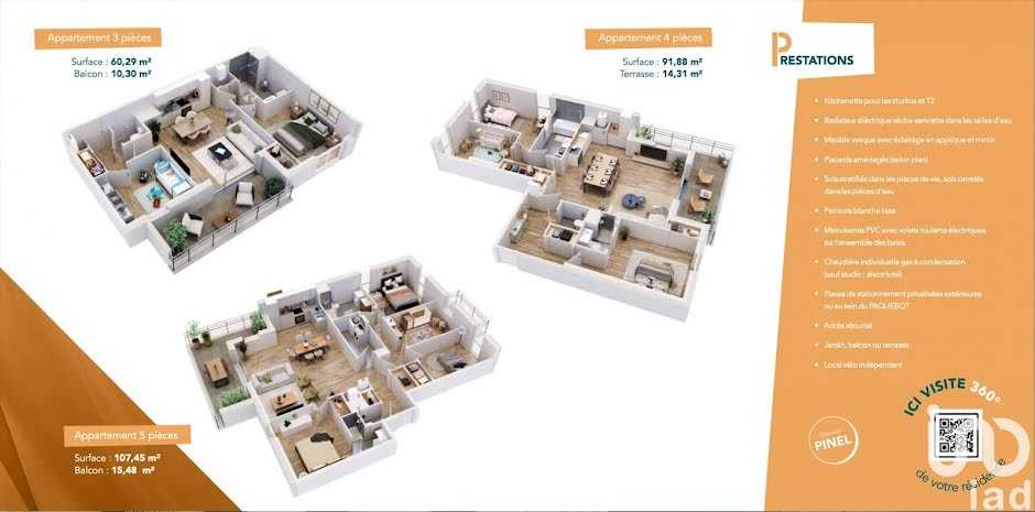 Vente appartement 3 pièces 61 m² à Orleans (45000), 216 000 €