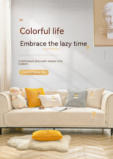 Title 3, Lambswool Thickened Fleece Cushion Non-slip Lea...