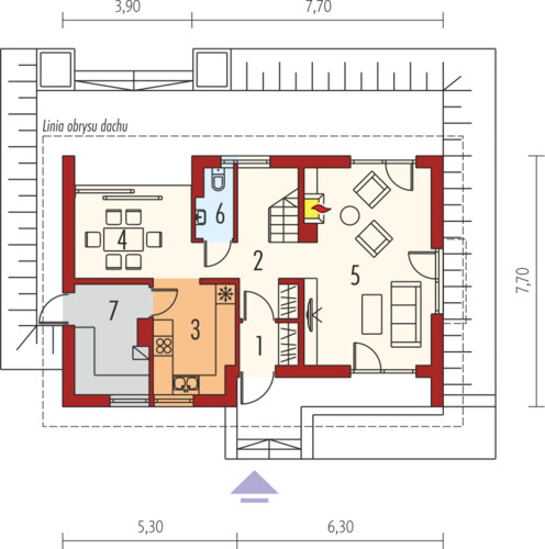 E2 ECONOMIC wersja B - Rzut parteru