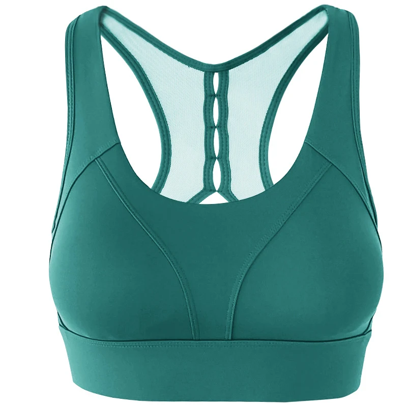 Sutiã esportivo nude feminino para yoga, tela vazada, costas bonitas, corrida e fitness. Conforto e estilo para seus treinos.