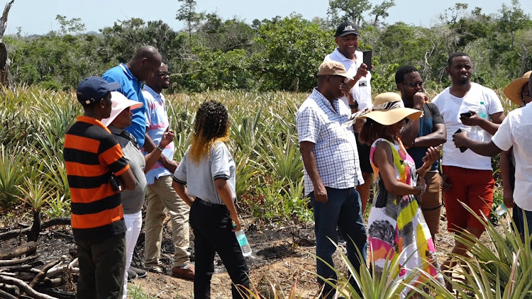 Members from the Diaspora Community when they toured the site of the proposed Proximity City of Return in Kanyumbuni Magarini, Kilifi county