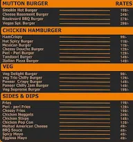 Vegas Hamburgers And Rolls menu 1