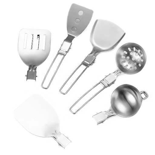 Title 9, Portable Folding Spoon With Stainless Steel Kit...