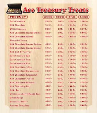 Ace Treasury Treats menu 3