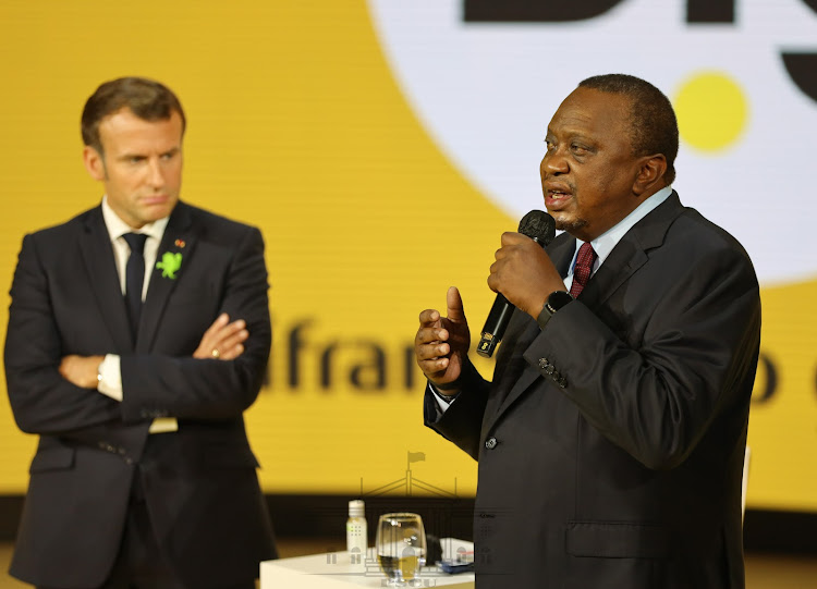 President Uhuru Kenyatta when he delivered the key note speech at the 6th BPIfrance Inno Generation business forum at Accor Arena in Paris, France on October 1, 2020.