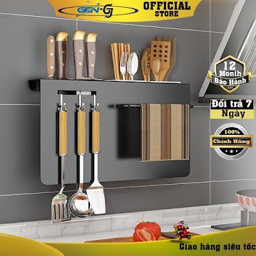 Kệ Đựng Dao Đũa Cao Cấp Inox, Giá Treo Đũa Thìa Đồ Nhà Bếp Gia Đình Đa Năng Treo Dao, Khăn, Đũa, Thìa Cực Kì Chắc Chắn
