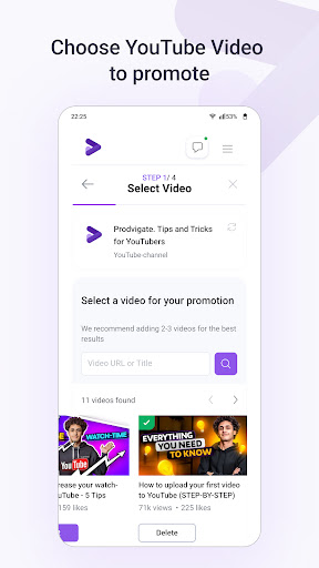 Screenshot Prodvigate YouTube Promotion