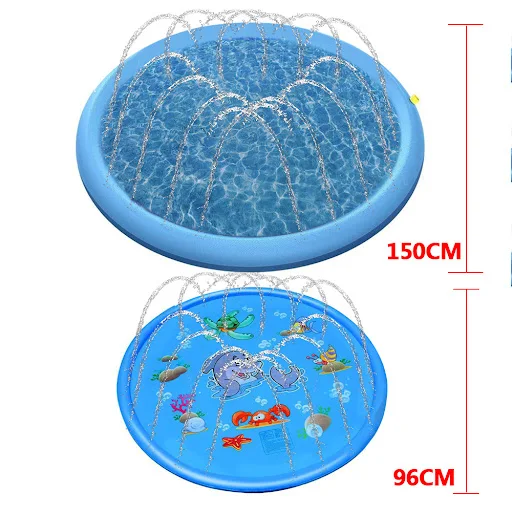 Inflatable Water Spray Pad Mat Tub Pet Sprinkler Pad Play Cooling Mat Swimming Pool Outdoor For Dog Summer Cool