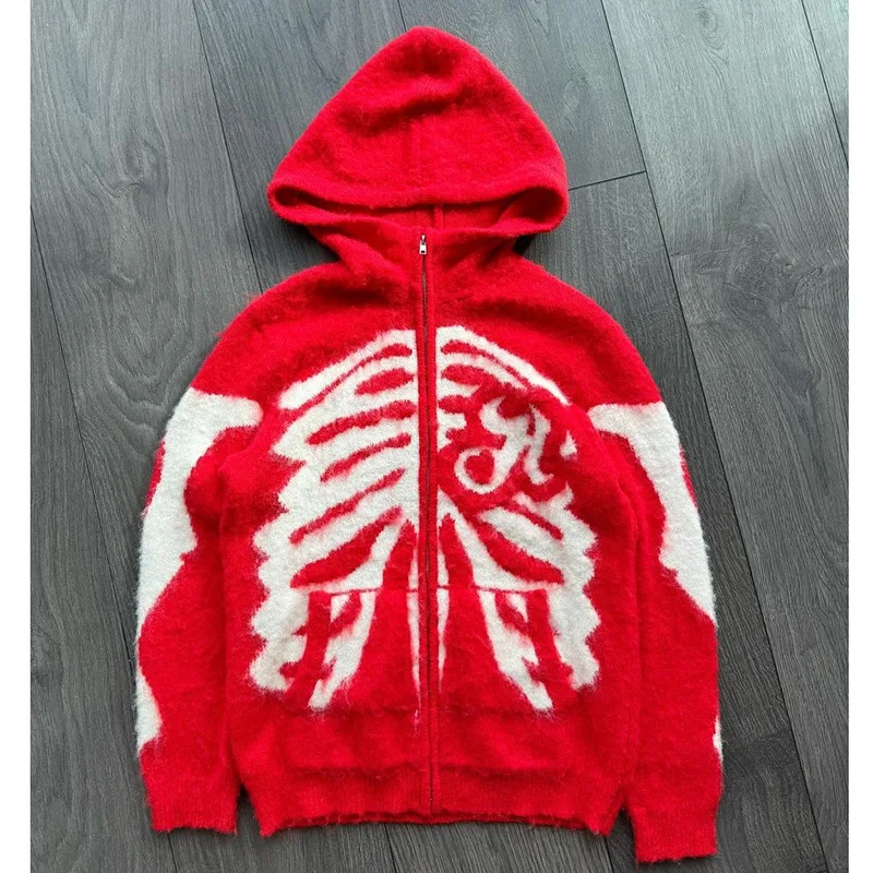 Dunkler High Street Skull Brokat-Pullovermantel
