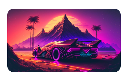 Retrowave car New Tab small promo image