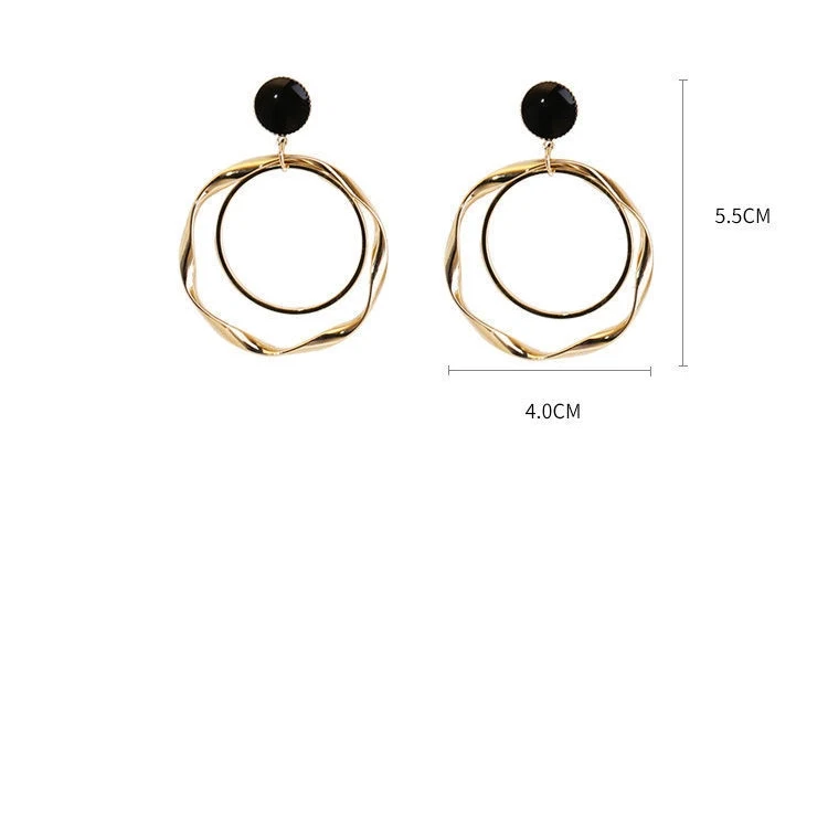 Dames zilveren naald onregelmatige ring cirkel vintage oorbellen – Unieke oorbellen voor een elegante en vintage uitstraling.