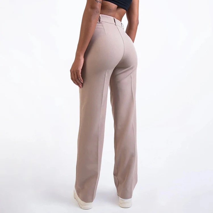 Pantalones de vestir casuales de negocios para mujer, color sólido, sencillos y elegantes, ideales para el día a día y el trabajo.
