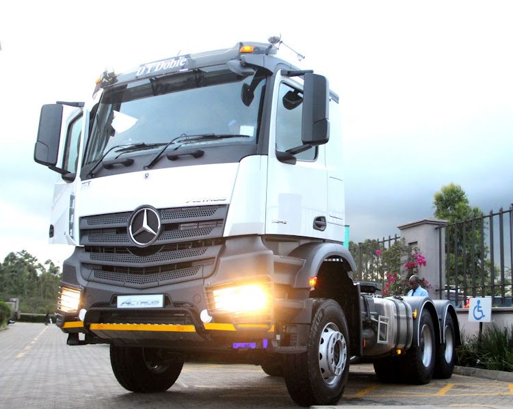 The Mercedes truck prime mover