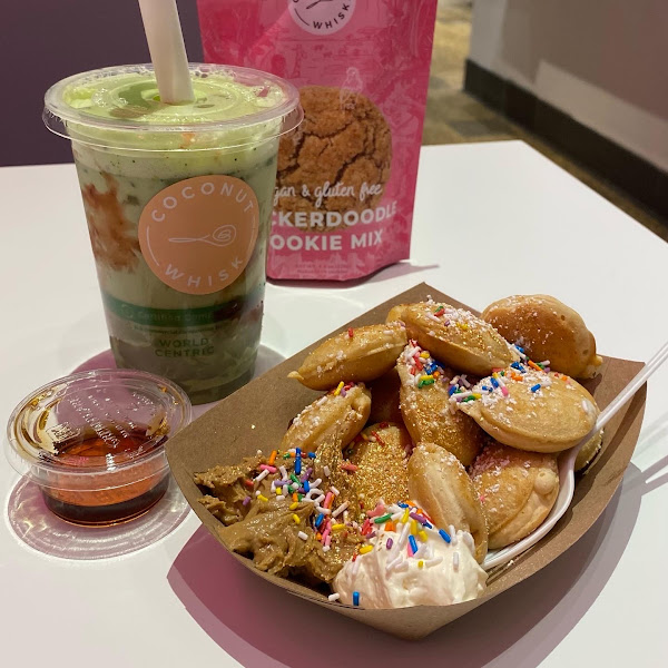 Jade Dragon boba tea and birthday celebration mini pancakes