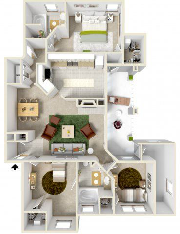 Rendered C1 Floorplan Diagram