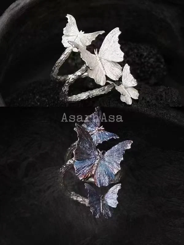 Vrouwen vlinder emaille ring, kille wind design. Unieke elegantie voor elke gelegenheid. Voeg verfijning en stijl toe aan je look.