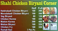 Shahi Chicken Biryani Corner menu 1