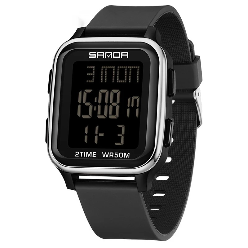 Reloj Electrónico Multifuncional Unisex con Alarma y Pantalla Única Tendencia de Moda Ideal para Hombre y Mujer.