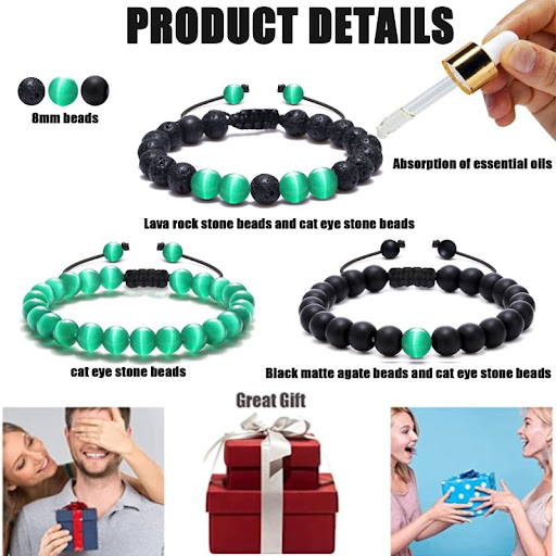 Title 6, New Opal Hand-woven Colorful Cat Eye Beads Natu...