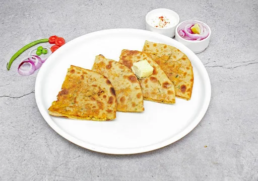 Mixed Veg Paratha With Butter And Pickle