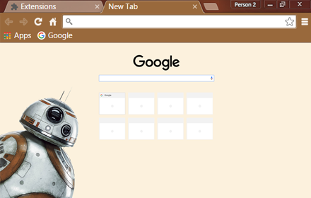Star Wars VII: The Force Awakens - BB8 Droid chrome extension