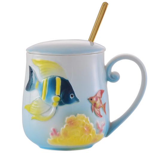Title 6, Creative Animal Cute Fish Enamel Porcelain Lid ...