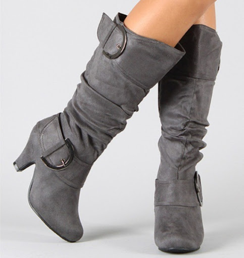 Title 3, Ladies belt buckle mid boots with zipper, offe...