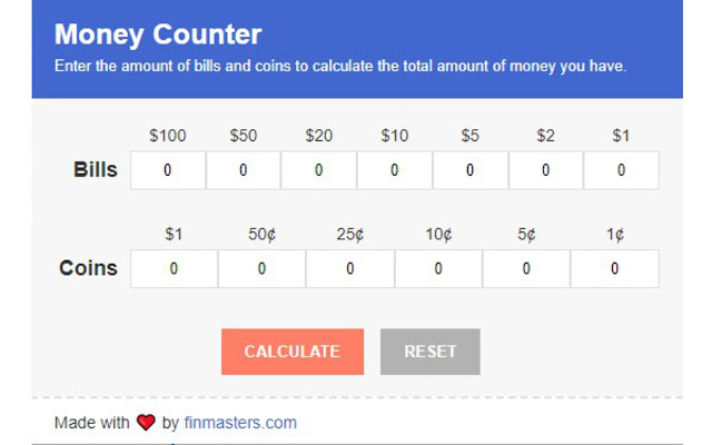 Money Counter chrome extension