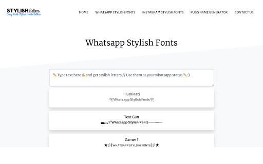 Stylish Fonts Generator(𝓒𝓸𝓹𝔂/𝓟𝓪𝓼𝓽𝓮)