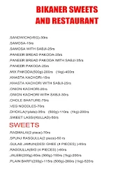 Bikaner Sweets & Bakery menu 2