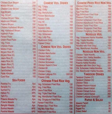 Veena Restaurant & Bar menu 