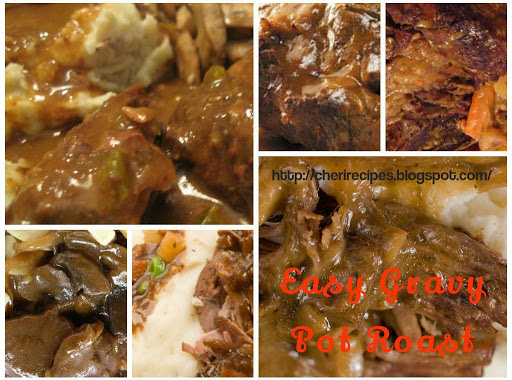 I make lots of Pot Roasts, and I am proud to say this recipe got publishes in 120 Slow Cooker Recipe Favorites: Mary Engelbreit's Fan Fare Cookbook by Mary Engelbreit, it's a really good cook book, check it out on Amazon