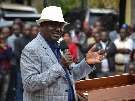 NASA leader Raila Odinga during the opening of Kitui Villa in Kitui town, July 10, 2018. /MUSEMBI NZENGU