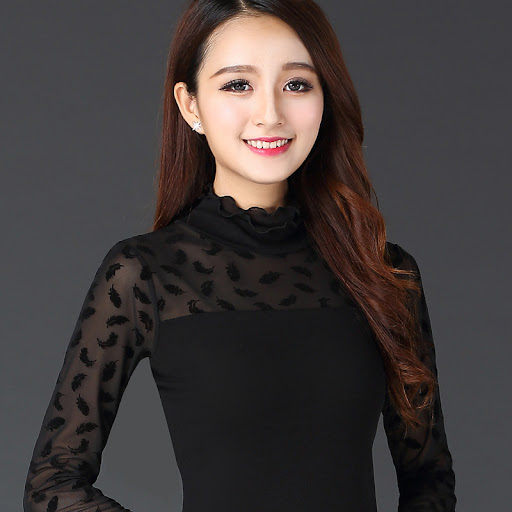 Title 3, New Fungus Collar Mesh Lace Bottoming Shirt Sli...