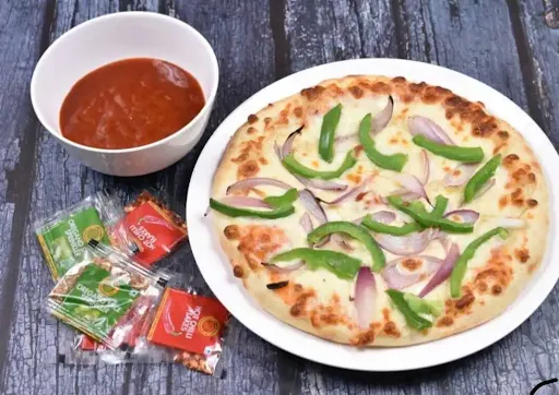 Double Topping Onion And Capsicum Pizza