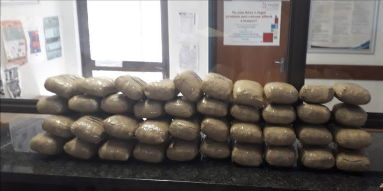 Some of the drugs confiscated from passenger buses at a police checkpoint on the N1