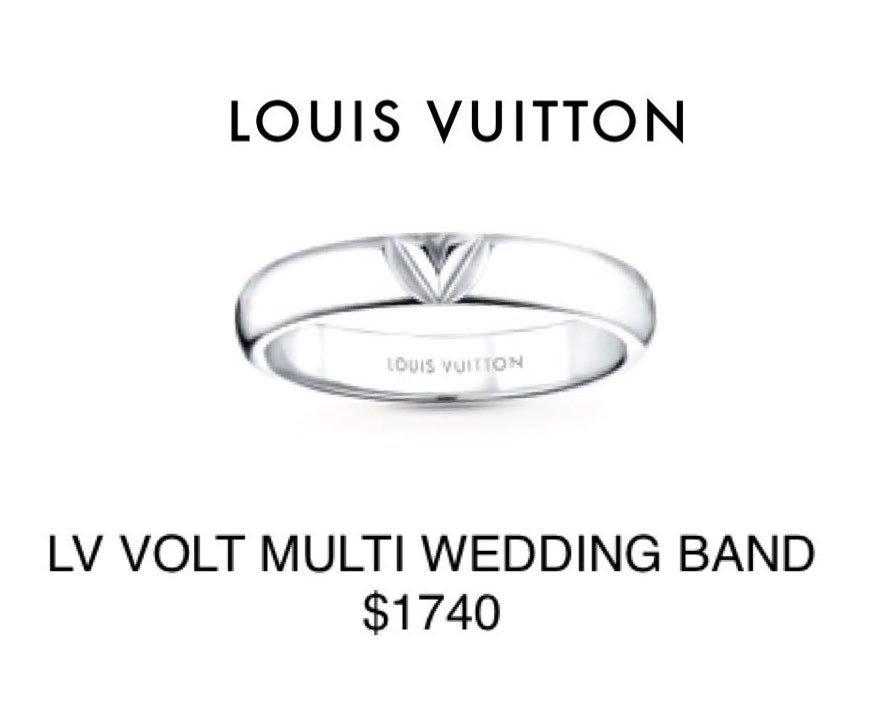 Louis Vuitton LV Volt Multi Wedding Band Ring 18K White Gold White