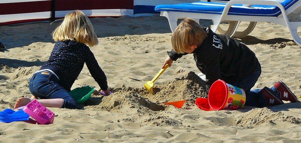 Children Playing, Child, Children, Beach, Sand Beach